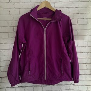 Purple Hooded Windbreaker Jacket